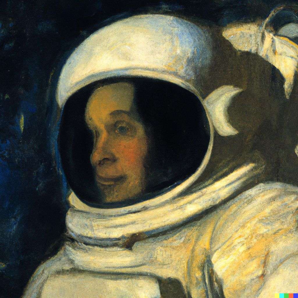 an astronaut, painting by Francisco de Goya